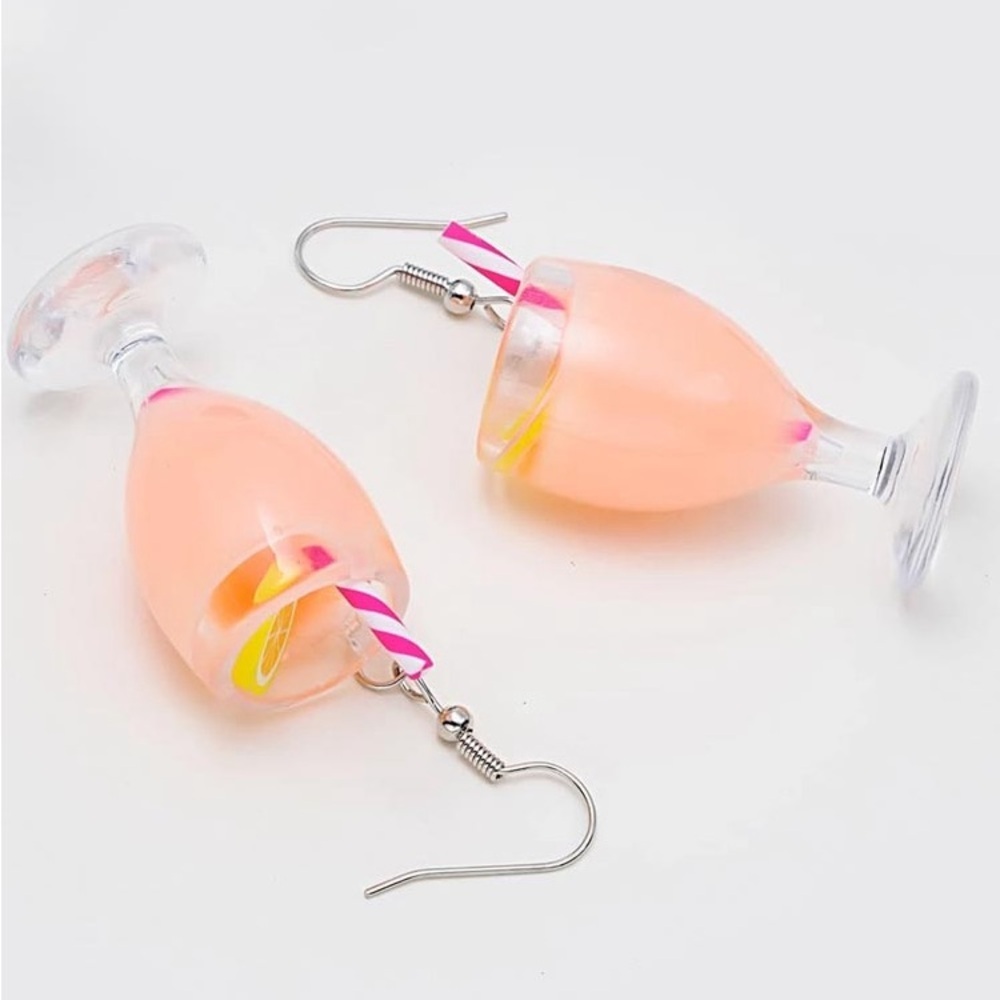 Playful Peach Cocktail Earrings